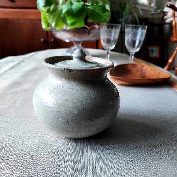 Vernon Owens Jugtown Stoneware Storage Jar vintage antique stone apothecary jar - Picture 15 of 16